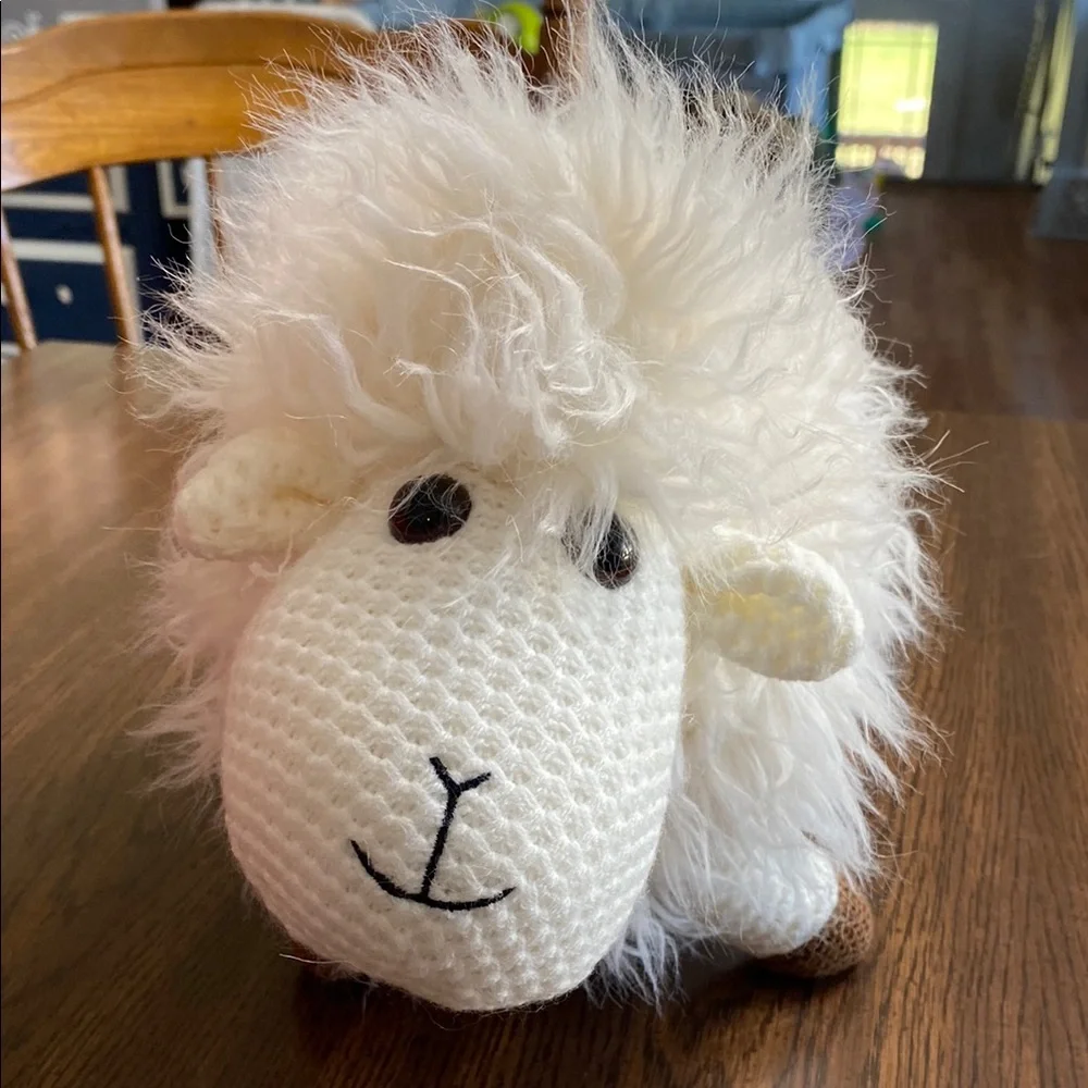 Plush White Lamb Decorative Accent